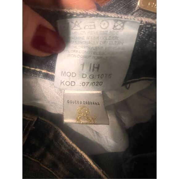 Dolce & Gabbana Women IT 26 Big Multi Zipper Logo Bootcut Jeans Artsy Streetwear - Picture 8 of 8